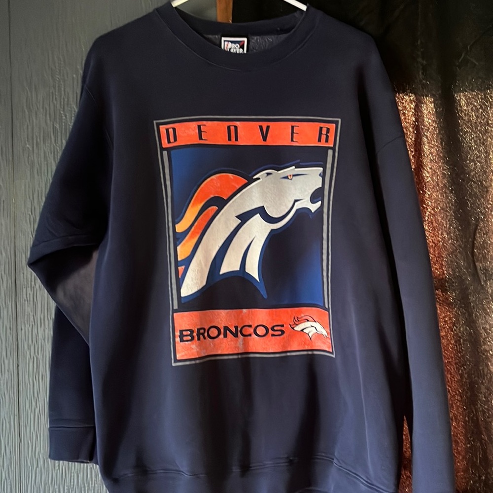 Vintage Pro Player Denver Broncos Crew Neck- Size XL